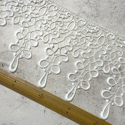 1.5m コットンケミカルレース 蔓柄 モチーフ 日本製 lace-No,176-1.5 7枚目の画像