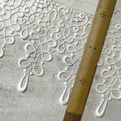 1.5m コットンケミカルレース 蔓柄 モチーフ 日本製 lace-No,176-1.5 3枚目の画像