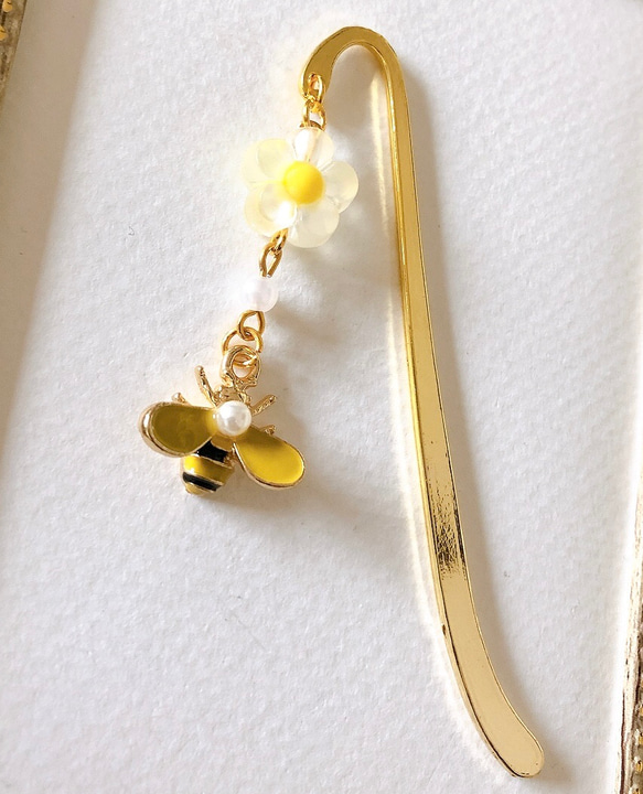 お花とミツバチのブックマーカー 3枚目の画像