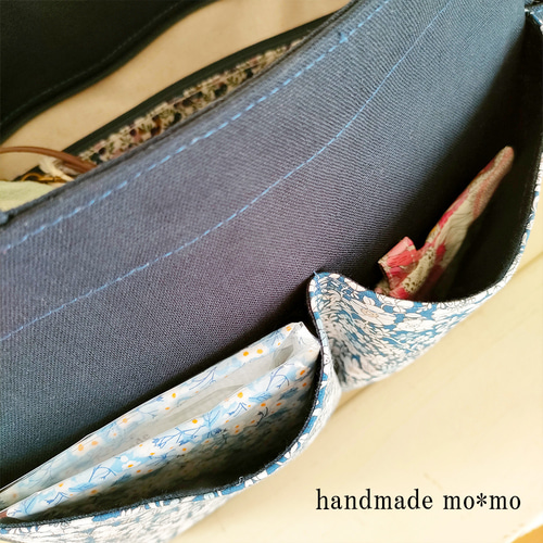 LIBERTY生地使用　handmade モヘアセータートートバッグ LIBERTY生地使用 handmade モヘアセータートートバッグ