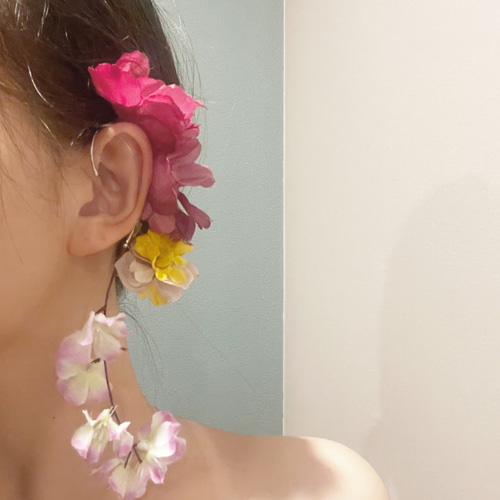 造花 アーティシャルフラワー ピアス イヤーカフ ウェディング 造花 アーティシャルフラワー ピアス イヤーカフ ウェディング