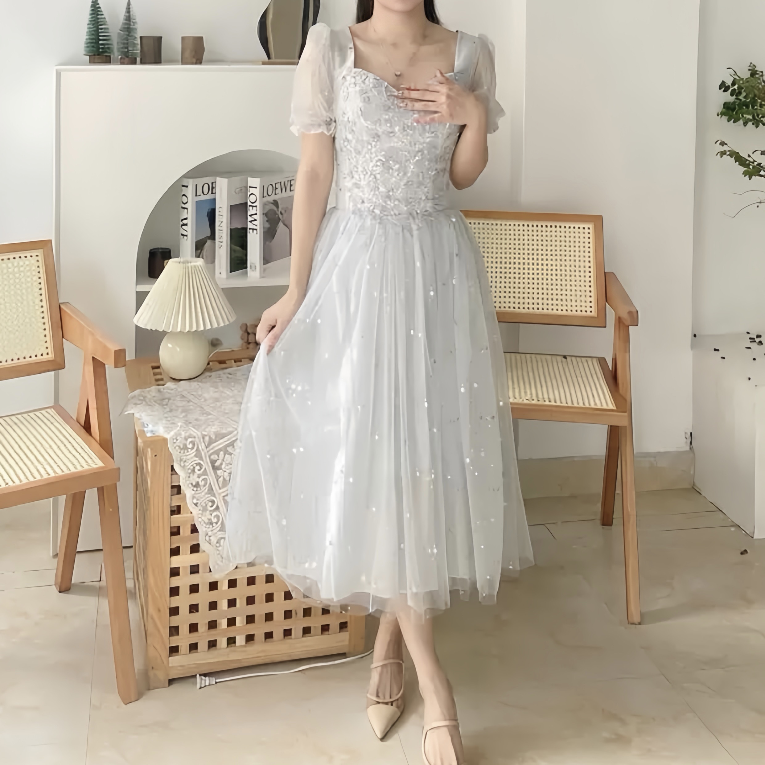 GUILD PRIME】WOMENS ピンクフラワーフェミニンワンピース