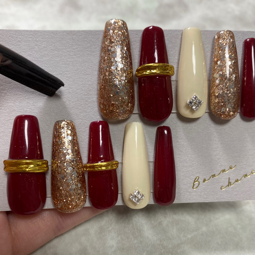 個数限定即日発送可能オーダー可能ギャルネイルチップ成人式ネイル2枚MAXロング オーダー可能ギャルネイルチップ成人式ネイル2枚MAXロングネイル