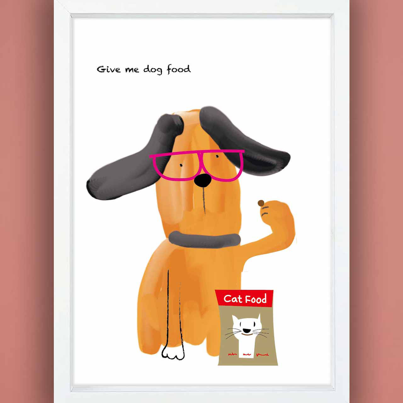 これキャットフードじゃん　犬　イラスト　ポスター　A4 A3 A2 A1　アートポスター　アート/sei検索　2177
