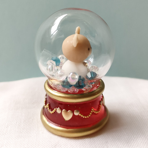 ミニスノードーム クリスマスツリーor雪だるまくまさん ビーズ 冬 置物