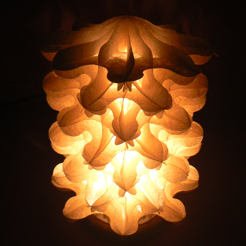 和紙の手作りランプシェード　美濃和紙使用　[ 趣 ] 2-2　癒しの一点物作品 0f90cffa11f70b50d386169fd129f7