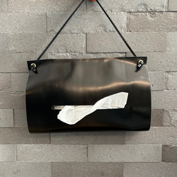 本革レザーティッシュボックスケース ブラック レザー ティッシュボックス