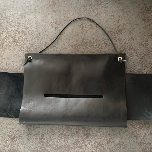 本革✴︎中身が見えないレザーボックスティッシュカバー✴︎ティッシュ