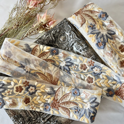 50cm  インド刺繍リボン  チュール  花柄 3枚目の画像