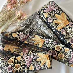 30cm  インド刺繍リボン  チュール  花柄 4枚目の画像