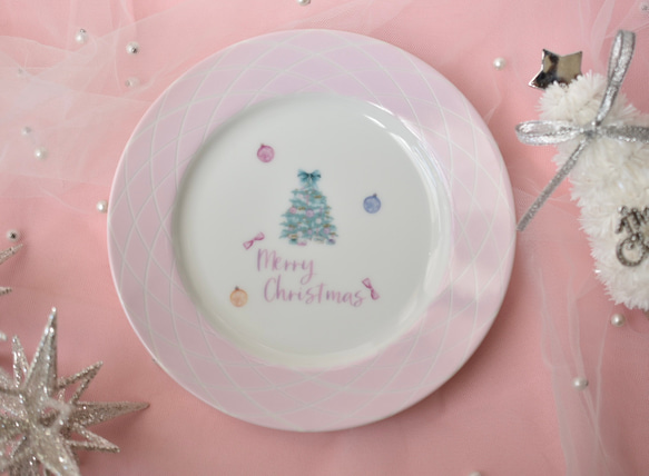 クリスマス 40cm プレート 大皿 クリスマスプレート⭐︎ポーセラーツ 中皿 shine⭐︎scheat 通販