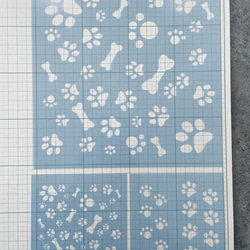 ステンシルシート　足跡　ほね　肉球 2枚目の画像
