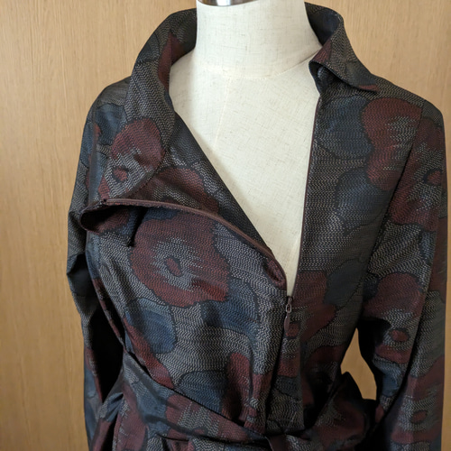 SOLD 着物リメイク ワンピース 大島紬 MーL ワンピース さらあお