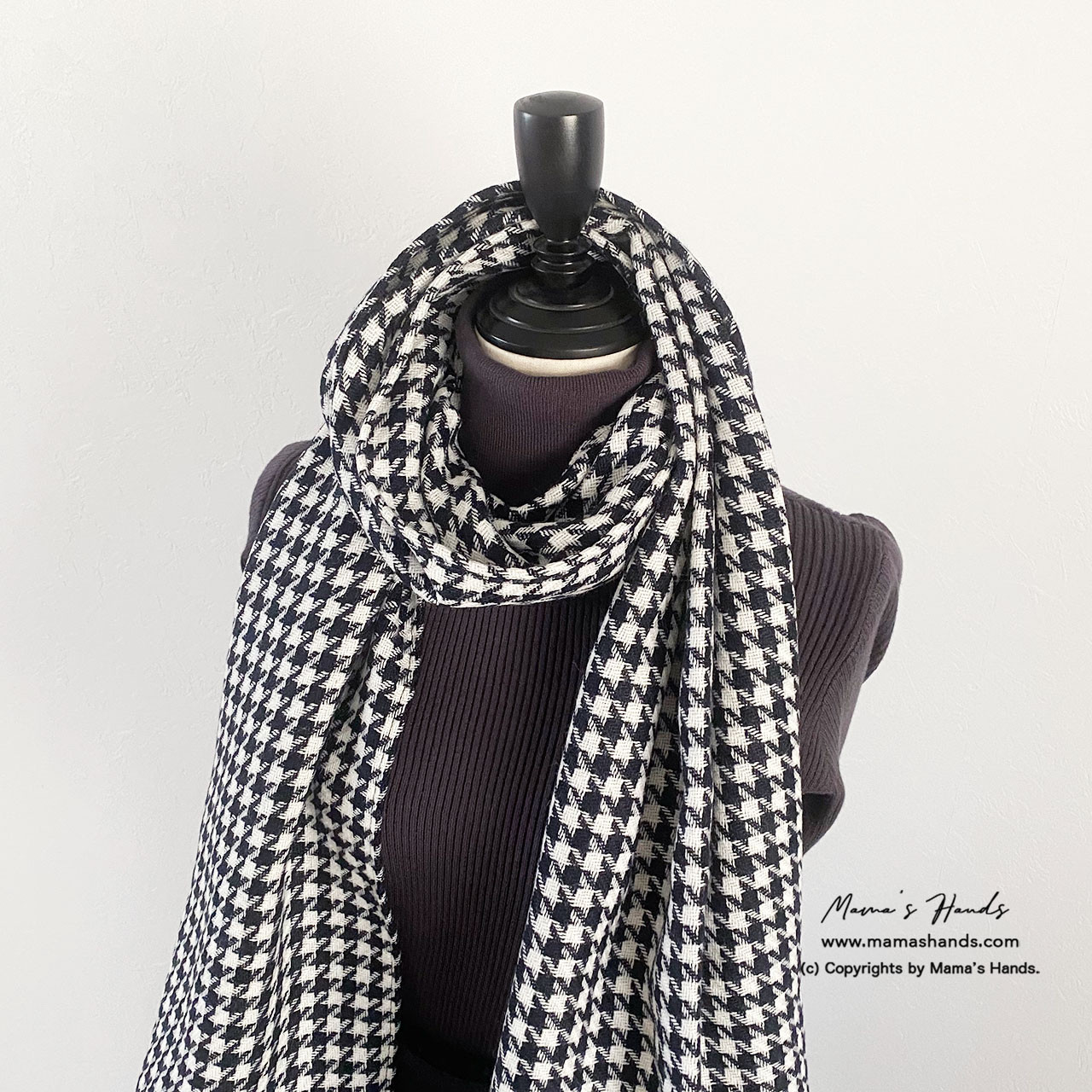 ⭐️残り2点⭐️ おしゃれな 千鳥格 モノトーン ウール 秋 冬 春 ストール ショール