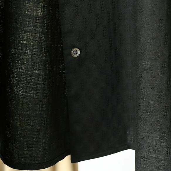 ワッフルドビーミニ衿ブラウス　ブラック　 10枚目の画像