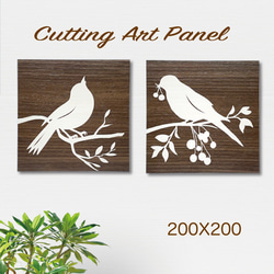 ACTUS 鳥と木のデザイン アートパネル 4760932b1b2a78d2e6039671151943