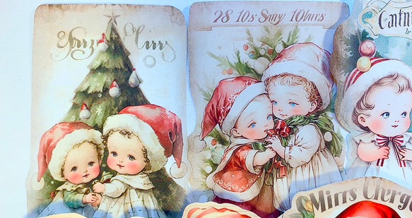 クリスマスダイカット20枚【Ｂ】Ｎo.284 おすそ分けファイル 手帳 日記 ラッピング　コラージュ素材 8枚目の画像