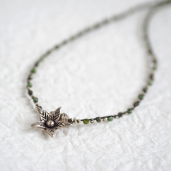 -green Tourmaline・Pyrite- braid pendant 2枚目の画像