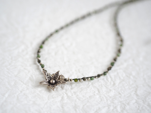 -green Tourmaline・Pyrite- braid pendant 2枚目の画像