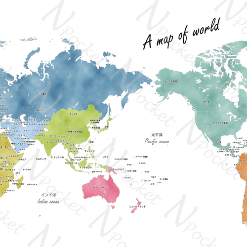 世界地図ポスター 北欧デザイン A3 A2サイズ 雑貨・その他