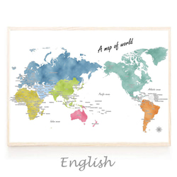 世界地図ポスター 北欧デザイン ポスター A3 A2サイズ 7枚目の画像
