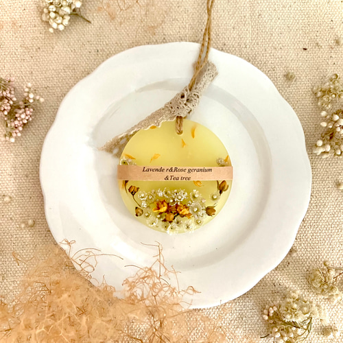 もっこうばらとレースフラワーのアロマサシェ 天然精油香る