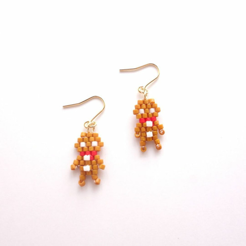 イヤリングOK】ジンジャーブレッドマン ピアス クッキー クリスマス