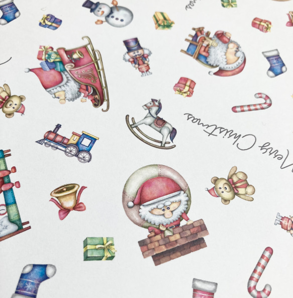 デザインペーパー【サンタのクリスマス】　A4  10枚　包装紙　ラッピングペーパー 3枚目の画像