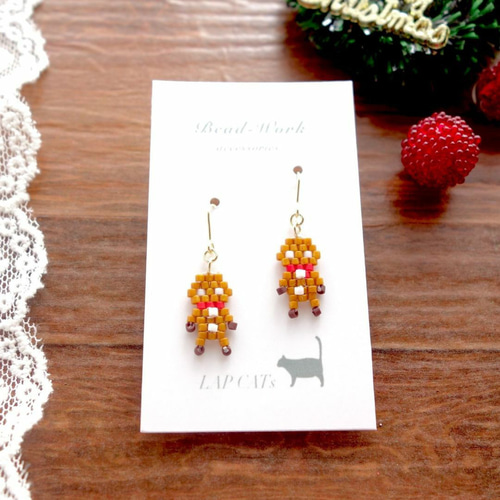 イヤリングOK】ジンジャーブレッドマン（焦げ）ピアス クッキー