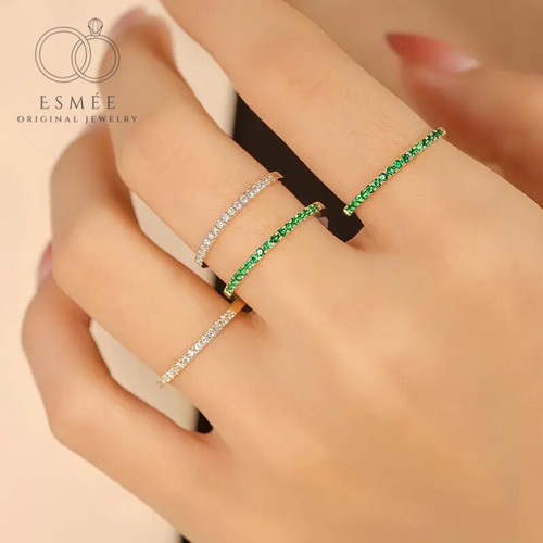 K14 豪華天然エメラルドデザインリング