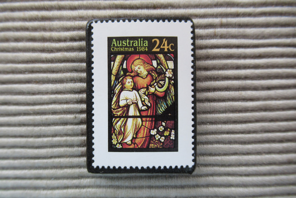 オーストラリア　クリスマス切手ブローチ9085 1枚目の画像