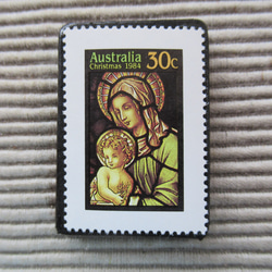 オーストラリア　クリスマス切手ブローチ9086 1枚目の画像