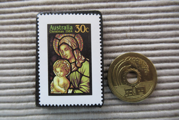 オーストラリア　クリスマス切手ブローチ9086 3枚目の画像