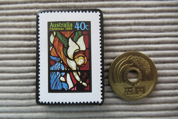 オーストラリア　クリスマス切手ブローチ9087 3枚目の画像