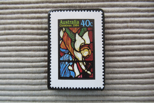 オーストラリア　クリスマス切手ブローチ9087 1枚目の画像
