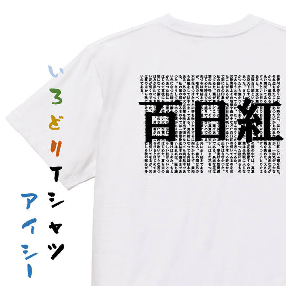 文学系デザインTシャツ【杉浦日向子『百日紅』】おもしろTシャツ　ネタTシャツ 1枚目の画像