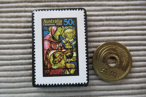 オーストラリア　クリスマス切手ブローチ9088 3枚目の画像