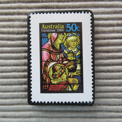 オーストラリア　クリスマス切手ブローチ9088 1枚目の画像