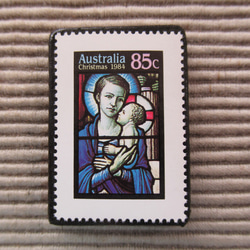 オーストラリア　クリスマス切手ブローチ9089 1枚目の画像