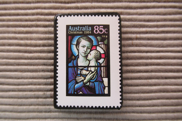 オーストラリア　クリスマス切手ブローチ9089 1枚目の画像