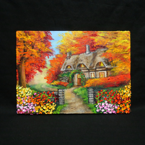 油絵 絵画 【おとぎの国の秋】 油絵 油彩 油彩画 絵 絵画【おとぎの国の秋】 絵画 HR 通販 16813261