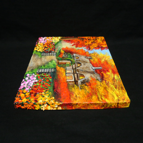 油絵 油彩 油彩画 絵 絵画【おとぎの国の秋】 絵画 HR 通販 16813261