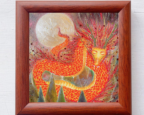 【原画】『古の竜王』（ドラゴン　竜　龍　辰　パステル画） 原画】『古の竜王』（ドラゴン 竜 龍 辰 パステル画）