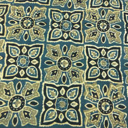 【50cm單位】Ajrak A Blue ① 印度手工塊印花布料棉 第2張的照片