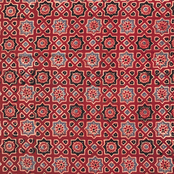 [50公分單位] Ajrak B 紅色印度手工版畫布料棉質 第4張的照片