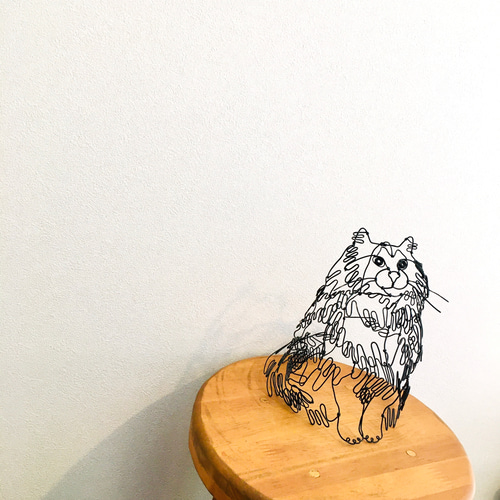 ワイヤーアート　ワイヤークラフト  猫　ねこ　ネコ ワイヤーアート ワイヤークラフト 猫 ねこ ネコ【受注制作