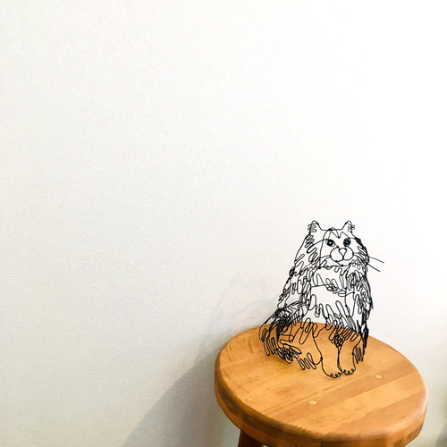 ワイヤーアート　ワイヤークラフト  猫　ねこ　ネコ ワイヤークラフト welcome お花 ねこ ネコ 猫 ワイヤーアート
