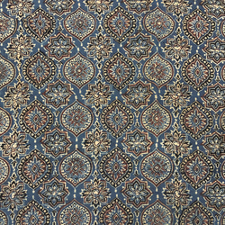 【50cm單位】Ajrak C Blue ② 印度手工塊印花布料棉 第4張的照片