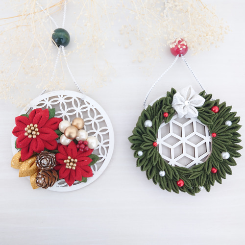 つまみ細工 クリスマス オーナメントセット リース FURA 通販 16813462