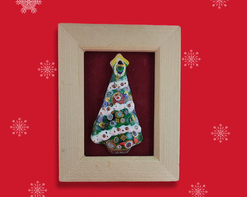 七宝クリスマスツリー額 七宝焼 ミニツリー（額ものC） その他インテリア雑貨 kobok 通販